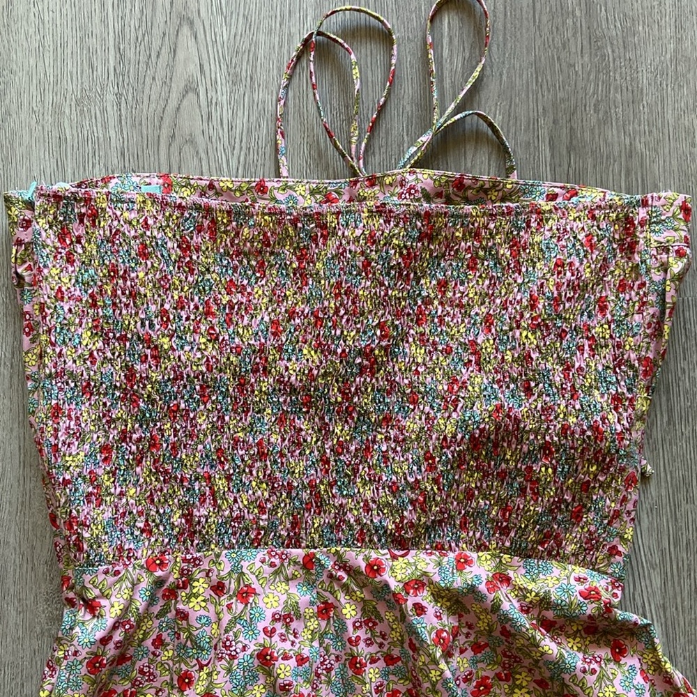 vintage Betsey Johnson pink floral cotton strapless coquette sundress Size 6 - Picture 11 of 15